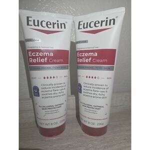 Eucerin Eczema Relief Body Cream for Dry Skin Unscented 8 oz Lot Of 2
